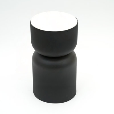 Drum End Table with White Marble Top