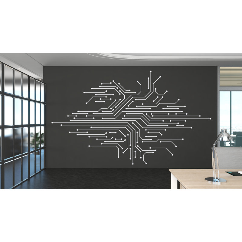 Autocollant de circuit imprimé, technologie vinyle, art mural, autocollant, nom de la société, décor de bureau, autocollant mural entreprise, art mural 306R