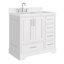 Ensemble de meuble-lavabo simple 36,25 po avec plateau en quartz Abshire-94668914