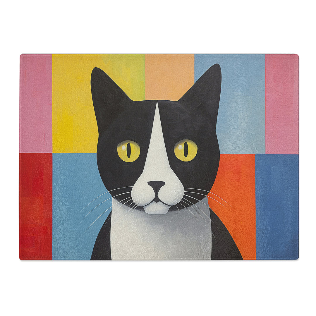 Cat Minimalism No.4  Glass Chopping Board