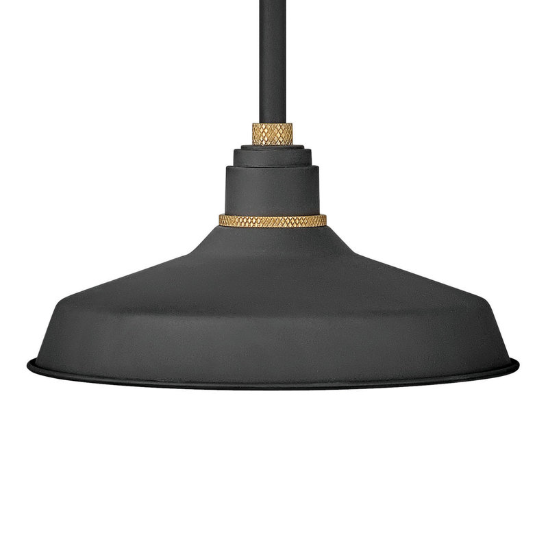 Luminaire suspendu en forme de dôme à 1 lumière Bertram, Noir texturé, H 41,5 po x L 16 po x P 16 po