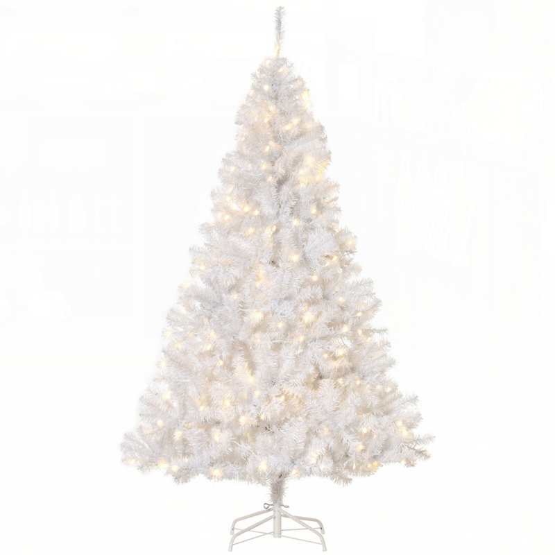Arbre de Noël haut de 6 pi avec branches réalistes, 250 lumières DEL blanc chaud et 1 000 pointes, parfait pour les fêtes