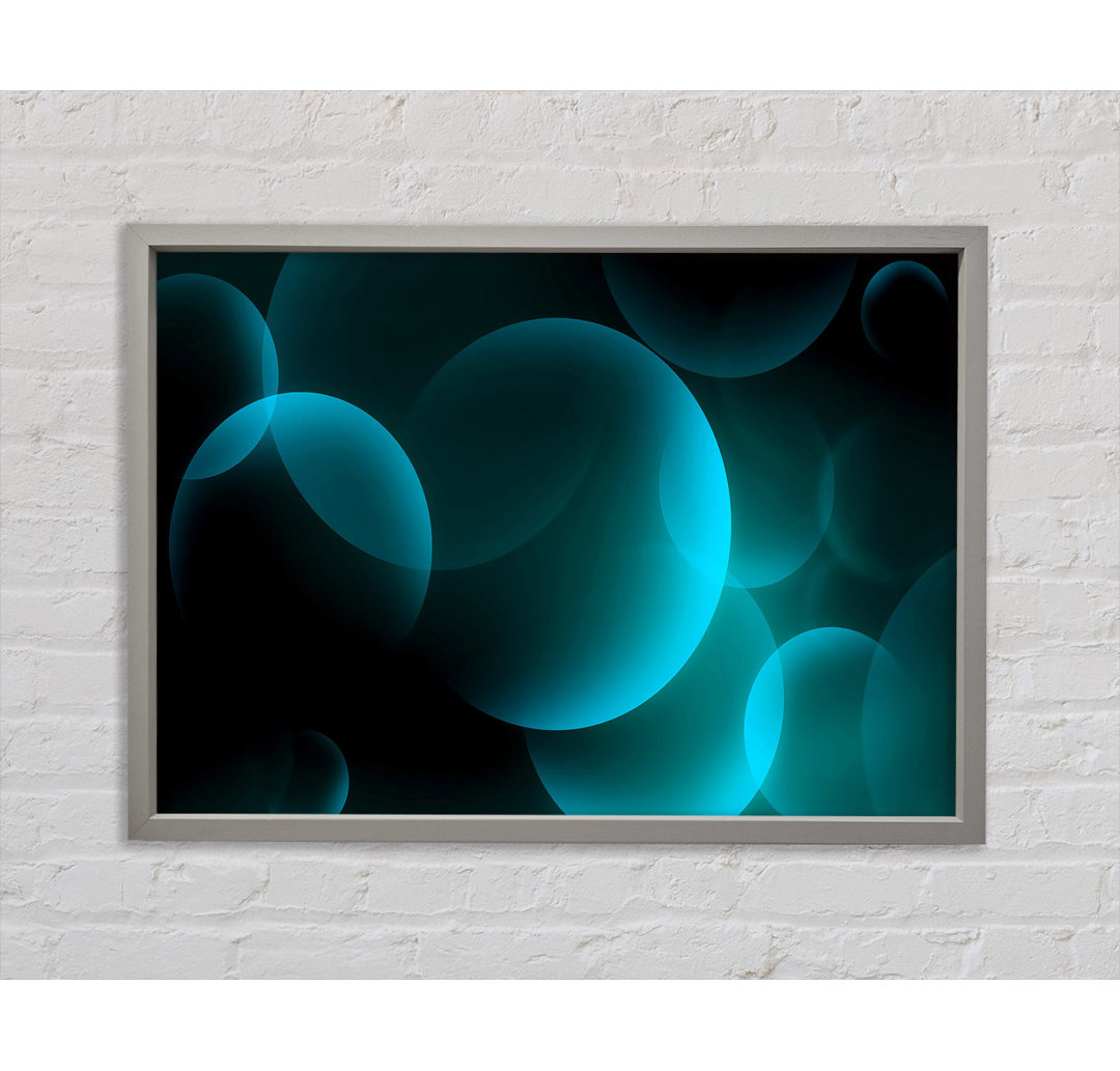 Gerahmtes Wandbild Turquoise Big Bubbles