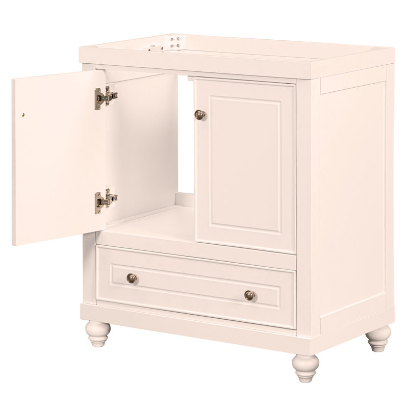 Meuble-lavabo de 30 po sans lavabo, base seulement, armoire avec portes et tiroir, cadre solide et panneau de fibres à densité moyenne