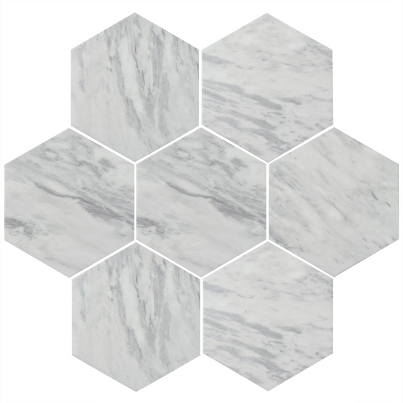 Classico Bardiglio Hex 7" x 8" Porcelain Stone Look Wall & Floor Tile