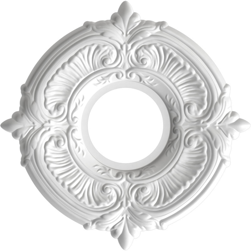 Attica Thermoformed PVC Ceiling Medallion, Bright Coat Gold, 19" H x 19" W x 1" D