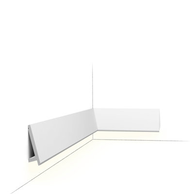 Plastic 3.875'' W x 78.75'' L Wall Base in Primed White