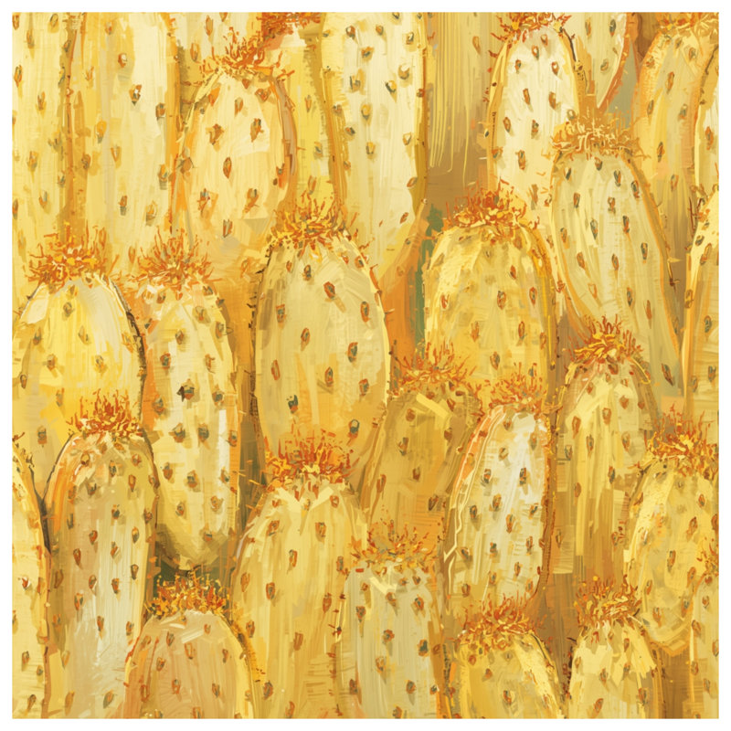 Golden Cactus Illustration Bedding Cactus couvre-lit plantes, Grand lit