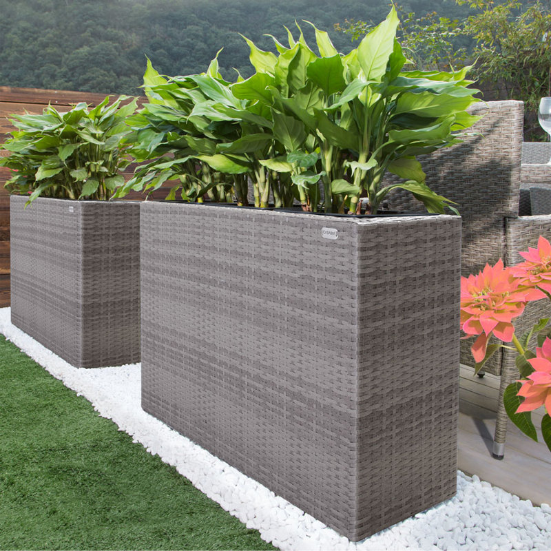 Handmade Pot Planter, Grey/Brown/Blue