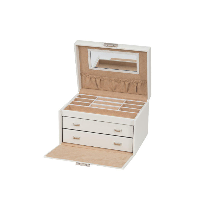 Jewellery Box + Mirror, White