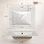 Meuble-lavabo de 20 po avec lavabo en céramique, porte à fermeture en douceur, tablette ajustable en forme de U, tiroir de compartiment et support de porte, style moderne, conception peu encombrante