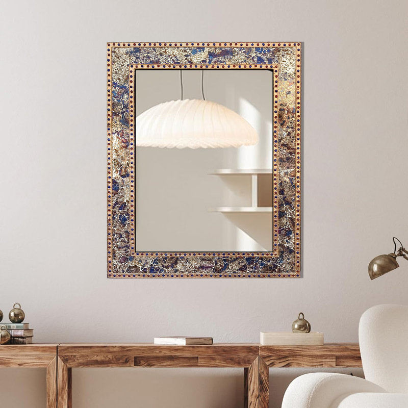Miroir d'appoint Cima Crackle, Doré en feu