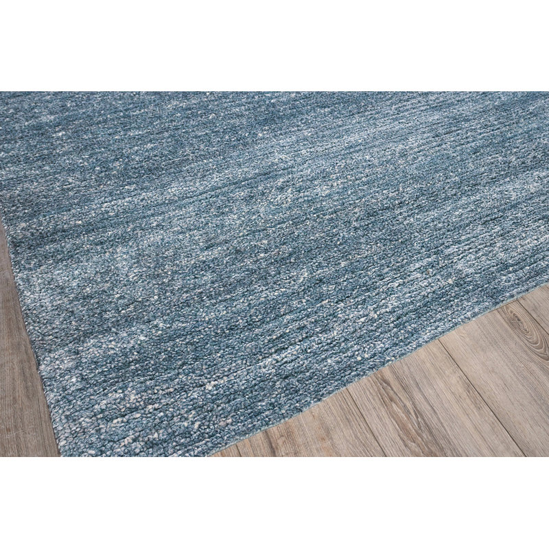Exquisite Rugs Plush Hand-Knotted Wool/Viscose Gray Area Rug, Rectangle 2' x 3'