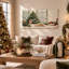 «Tree and Slice Cake» par Snowy Window Christmas, art mural sur toile-1216802253