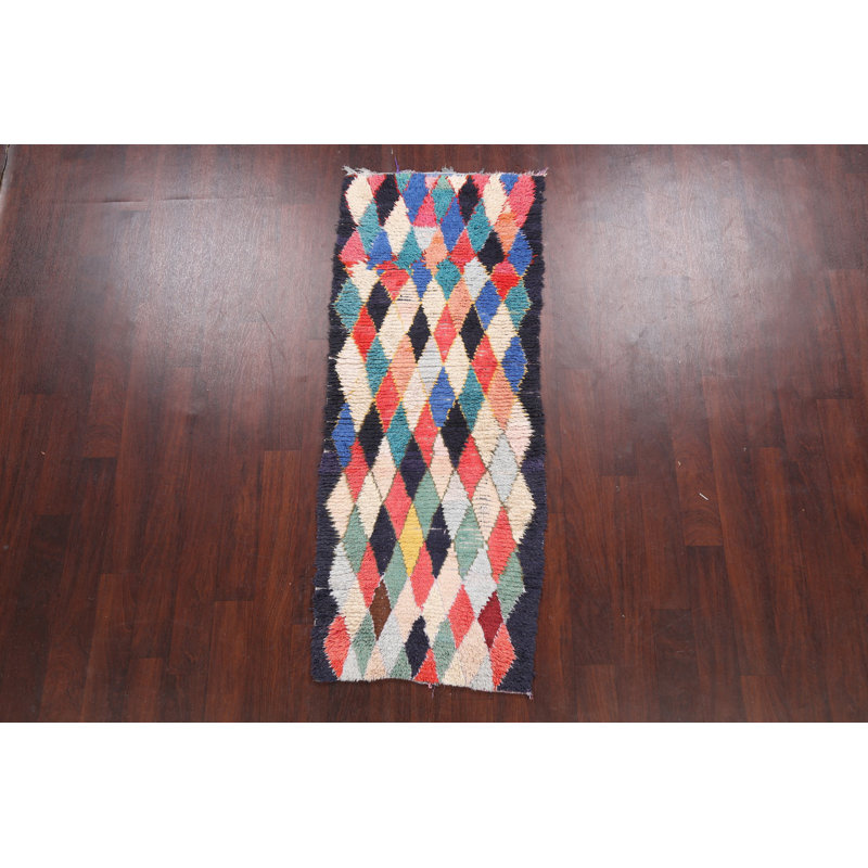 One-of-a-Kind 2'5" X 6'2" 1960s Runner Wool Area Rug in