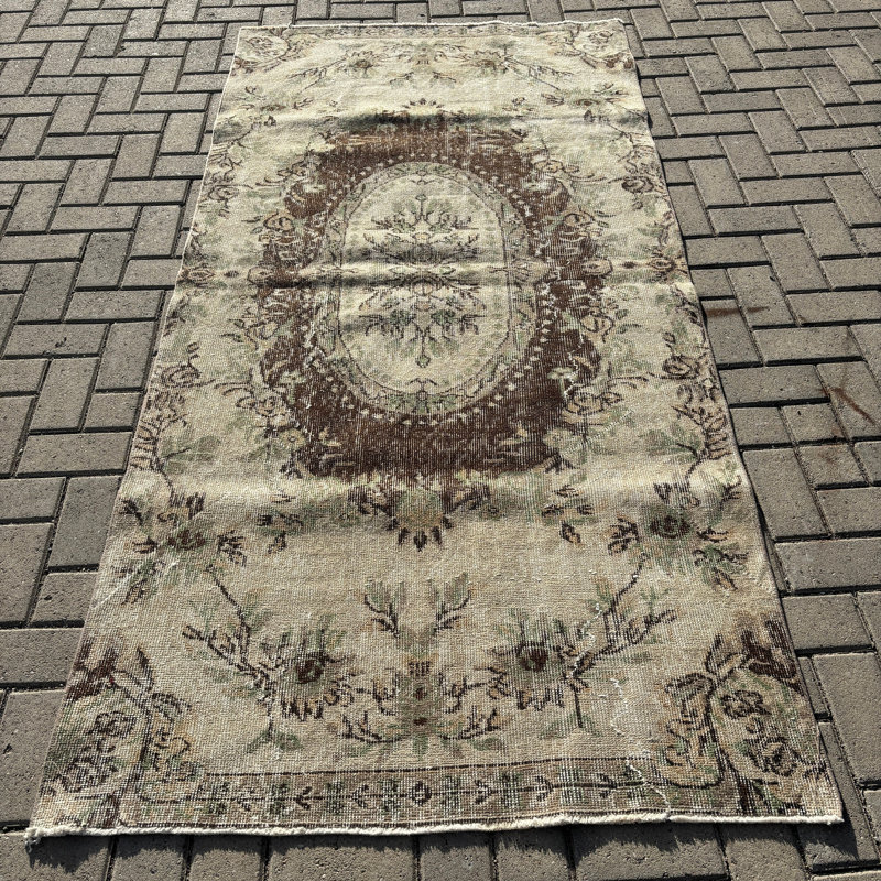 Tapis beige en laine Classic Patchwork 44,1 x 90,2 po