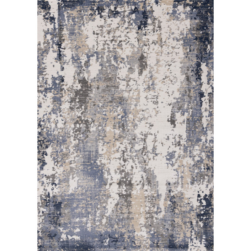 Tapis abstrait beige et gris 8 pi x 11 pi