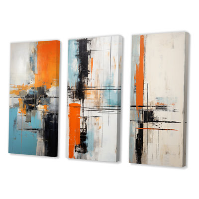 Ephemeral Patience Minimal Abstract III - Abstract Painting Art Set Of 3 Pieces
