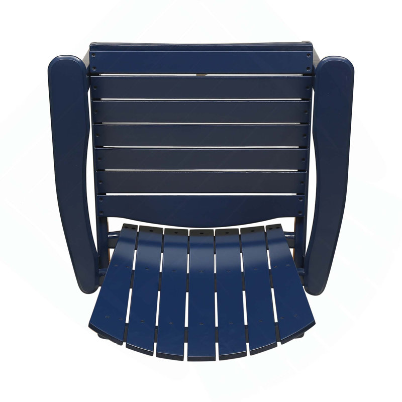 2 chaises de salle à manger Adirondack d'extérieur en bois d'acacia résistant aux intempéries, Navy Blue