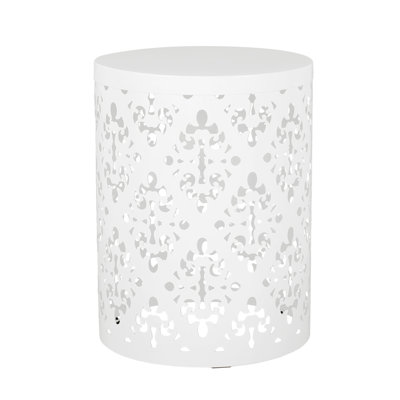 Metal Table - Large For Outdoor, With Stylish Cylindrical Design Outdoor Side Powder-Coated Toughness
