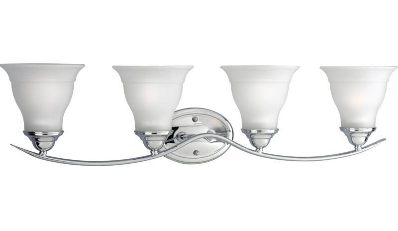 Éclairage pour meuble-lavabo à intensité variable Wanette, Chrome poli