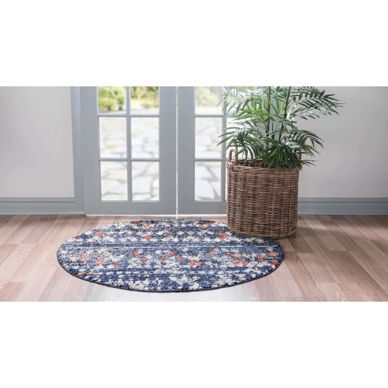 Victorville Abstract Indoor Rug, Round 7'