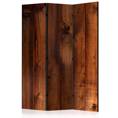 Gundars 135cm W x 172cm H 3 - Panel Solid Wood Folding Room Divider