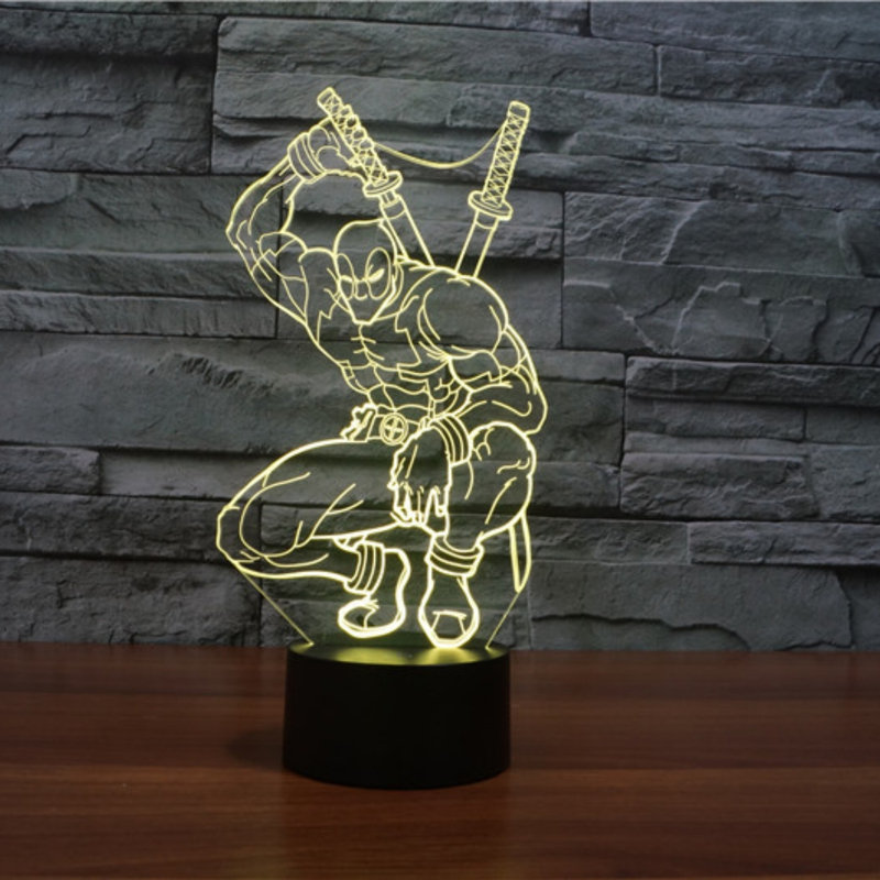 Hero Deadpool Illusion LED Lamp, 3D Light Experience