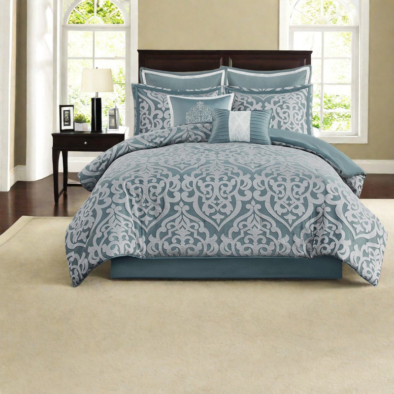 Ensembles de literie de luxe en polyester 8 pièces, jacquard damassé pour la maison