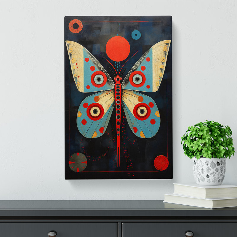 Moth Constructivism - Single Picture Frame Art Prints - Wrapped Canvas, 76cm H x 50cm W x 3cm D