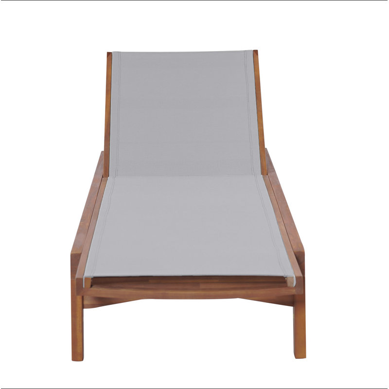 OUTDOOR CHAISE LOUNGE, Gray/Teak