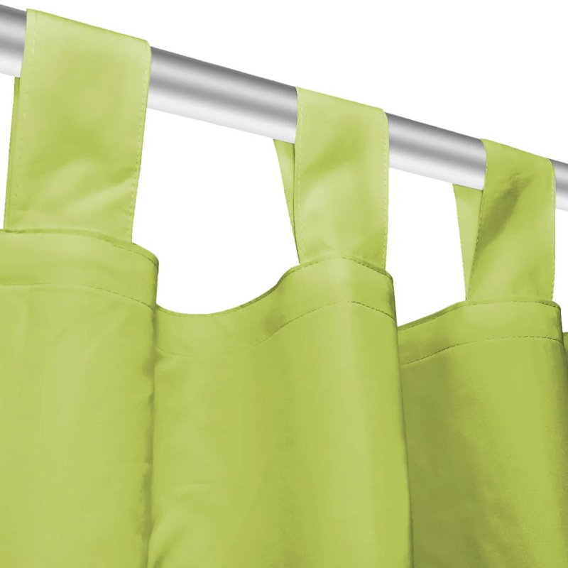 Bachar Semi Sheer Curtain Pair, Green, 140cm Width x 175cm Drop