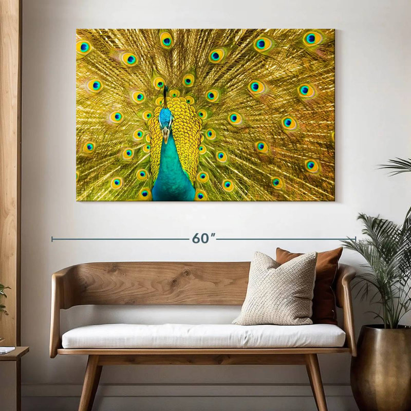 Brampt Glorious Peacock Feather, 34" H x 51" W
