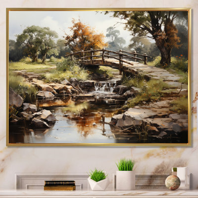 Bahner Green Bridge Rustic Charm An - Bridges Large Wall Art