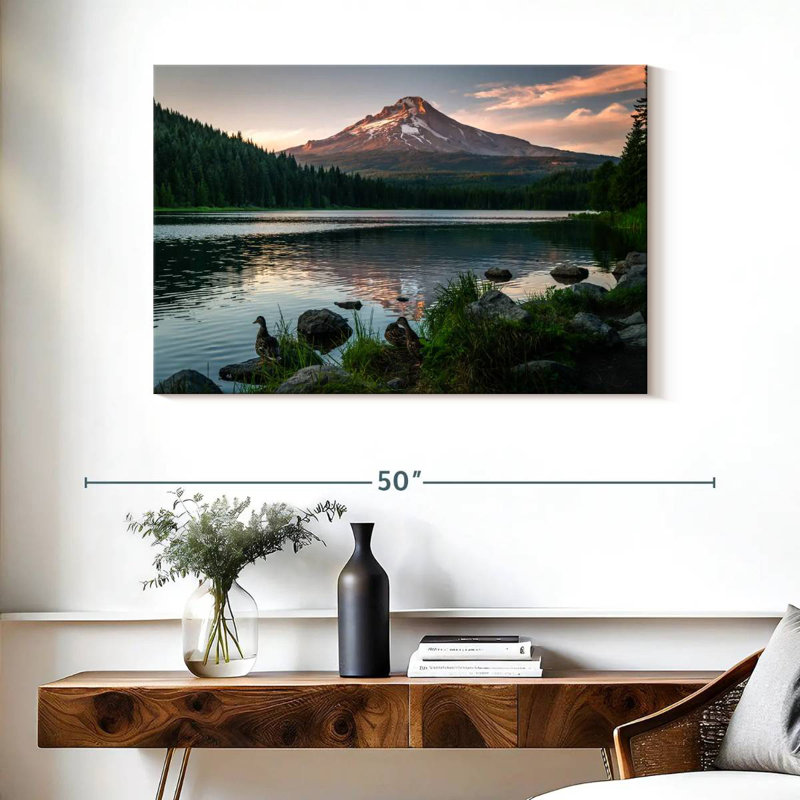 Alvord Mt Hood From Trillium Lake, 26" H x 39" W