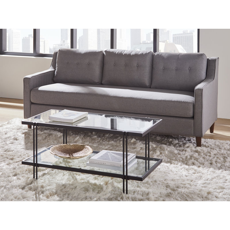 Canapé à accoudoirs carrés 78 po Vena, Gris