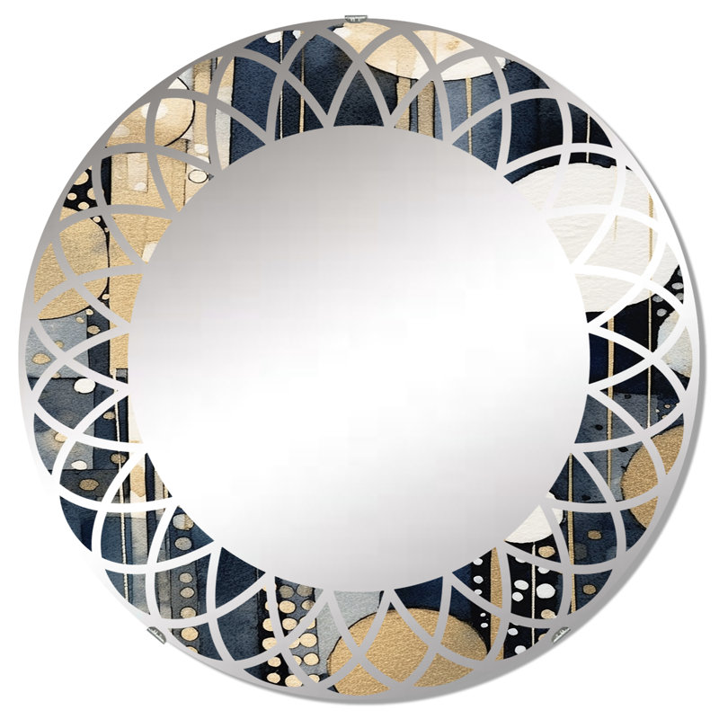 Wiatt - Miroir mural moderne rond, 32 po x 32 po