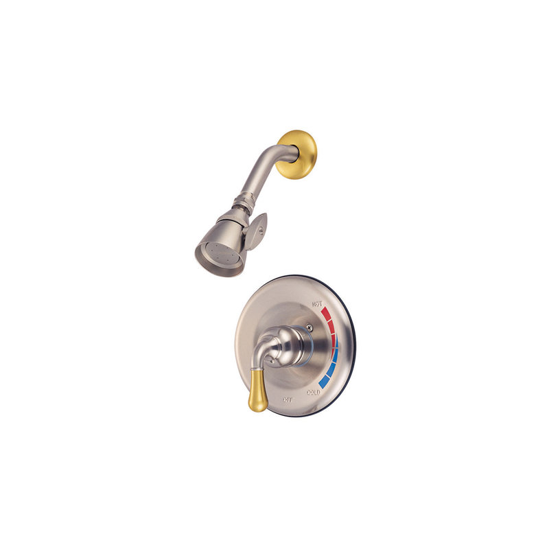 Kingston Brass Magellan Single-Handle Pressure Balanced Shower Faucet, Brushed Nickel/Polished Brass