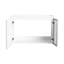 Meuble-lavabo mural 30 po, 2 portes à fermeture douce, meuble-lavabo blanc brillant et 1/2 porte en verre gris, contreplaqué - évier exclu
