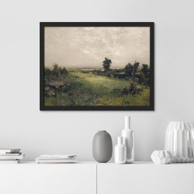 " Country Field Western Wall Art Natural Landscape Wall Decor Countryside For Living Room Bedroom ", Black