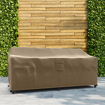 Hyslop Weatherproof Patio Sofa Cover with Breathable, Durable Water-Resistant PVC Protection, Adjustable Elastic Hem, Click-Close Straps and Air Holes by Freeport Park