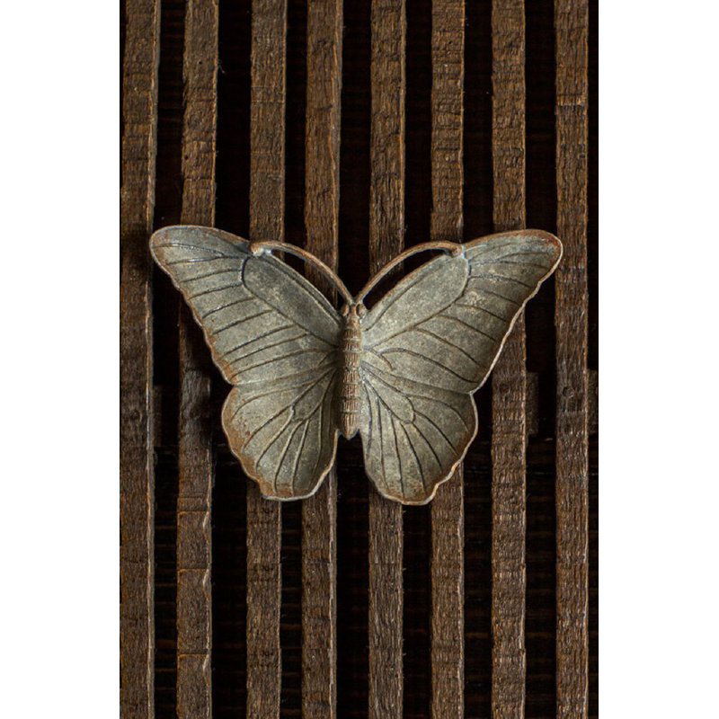 Bibelot papillon étain, Gris