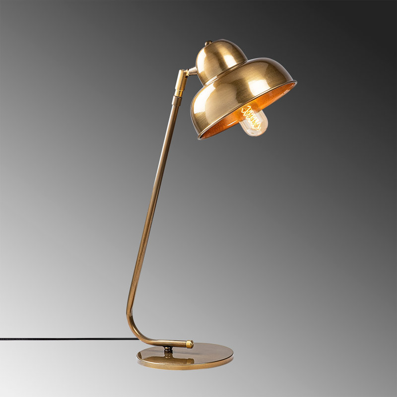 Elegant Gold Table Lamp, 23.6 Inches Tall | Metal Body, E27 Socket (Max 40W), Glam Scandinavian Design | IP20 Rated, Perfect for Living Room, Bedroom, or Office Decor | Stylish & Functional Lighting Solution