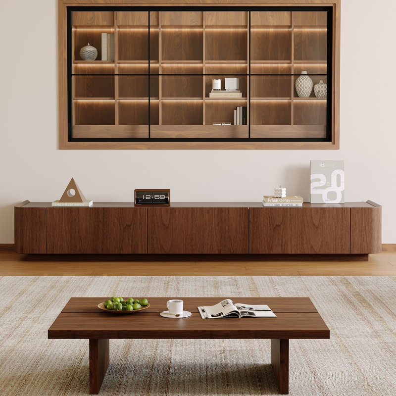 Meuble télé Ayira, 11.4" H x 71" L x 15.7" W, Brown