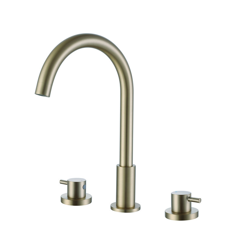 Widespread 2-handle Bathroom Faucet, Brushed Gold