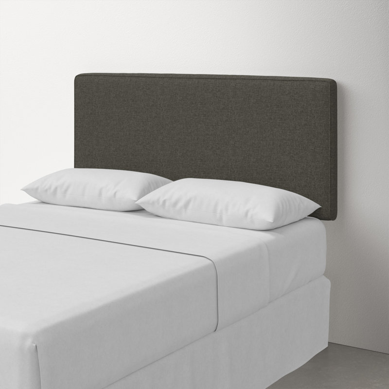Tête de lit tapissier Marquise, Double, Lin texturé gris anthracite Zuma