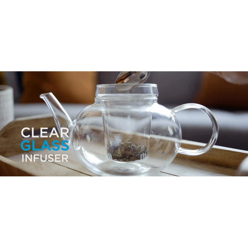 Monaco Clear Glass Teapot with Infuser, 42 oz
