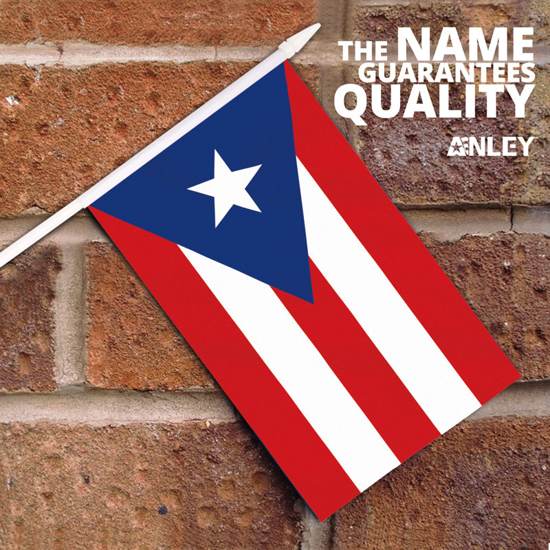 Drapeau de maison en polyester 5 x 8 po Porto Rico Mini Falg