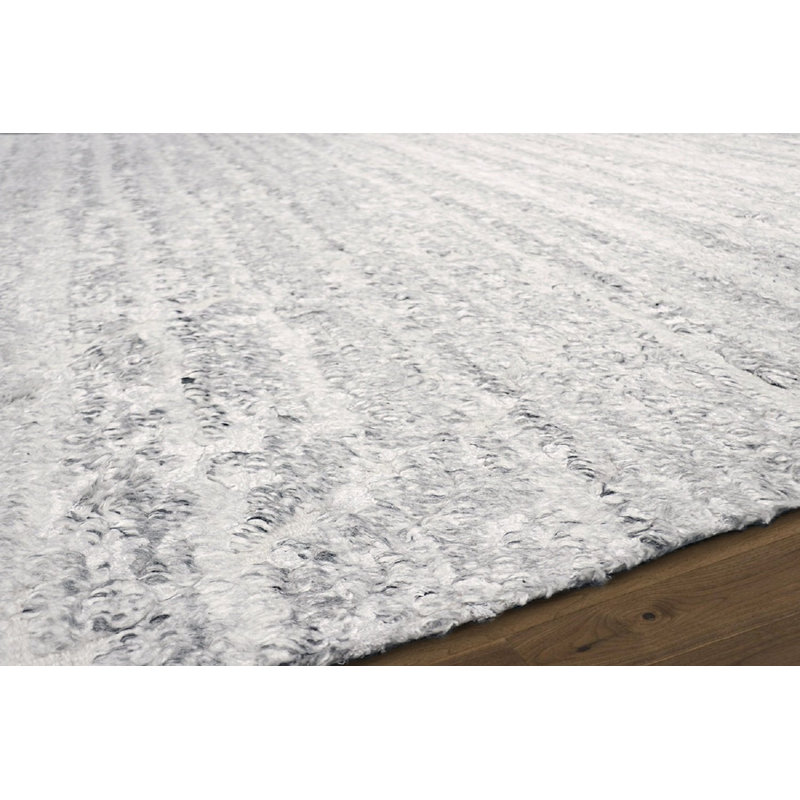 Vogue Hand-Knotted Wool Gray/White Area Rug, Rectangle 9'11" x 14'3"