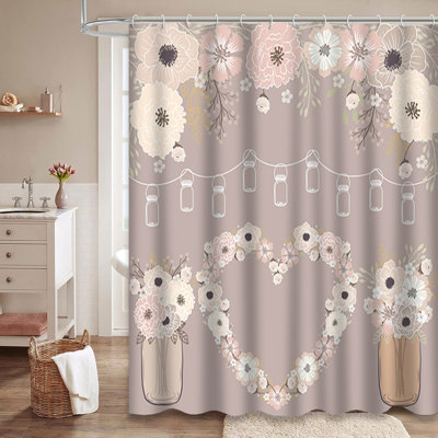 Rideau de douche avec 12 crochets Flower Mason